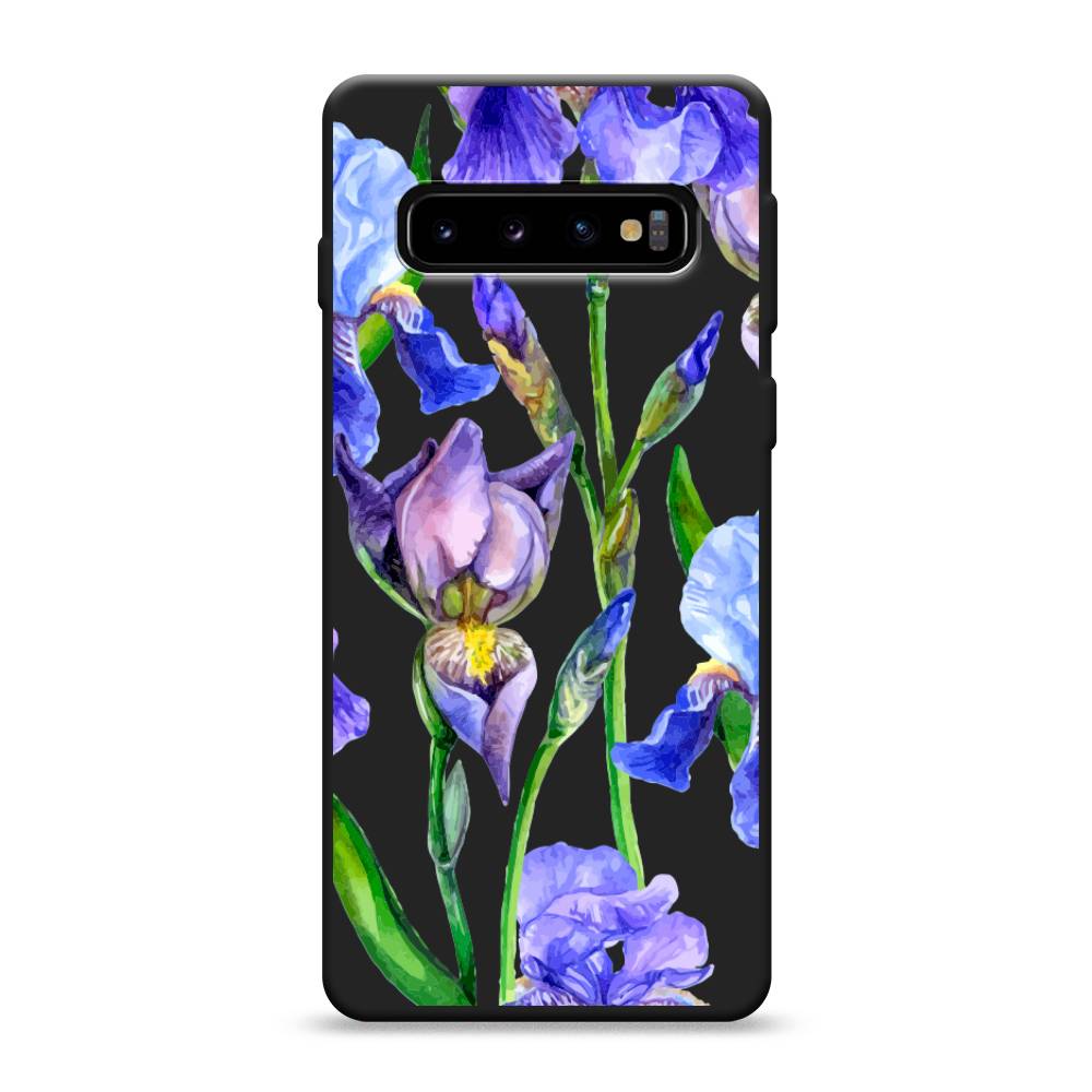 

Чехол Awog на Samsung Galaxy S10 "Синие ирисы", Разноцветный, 27052-1