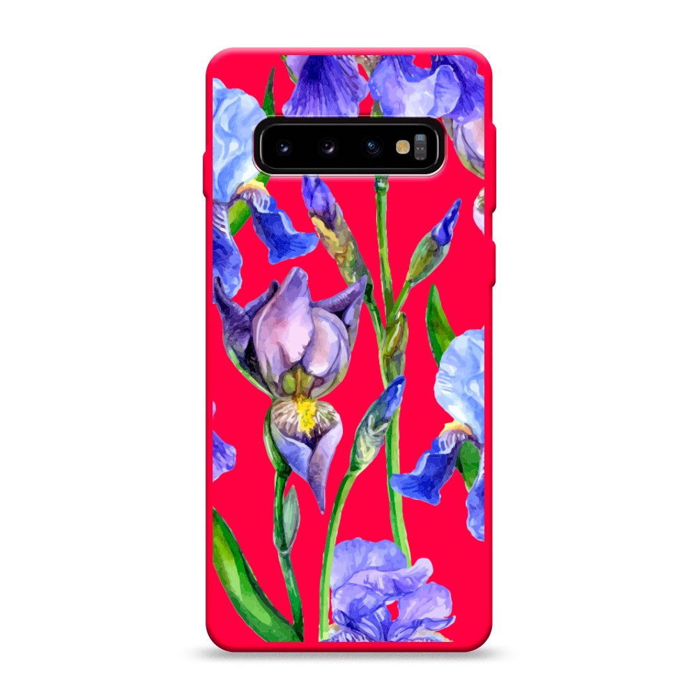 

Чехол Awog на Samsung Galaxy S10 "Синие ирисы", Разноцветный, 27053-1