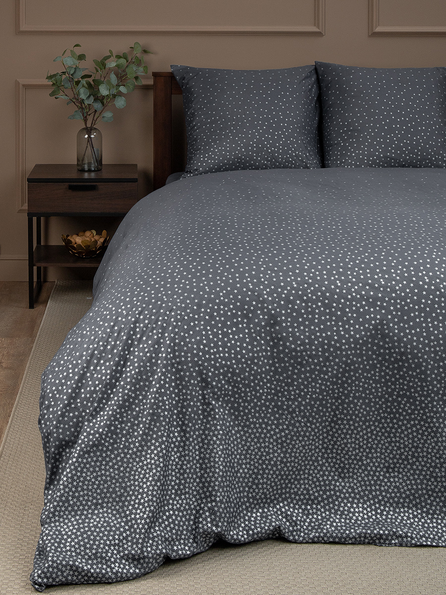 

Постельное белье Amore Mio Shine Sky Полисатин 1,5 спальный 70х70 Серый, макосатин SHINE