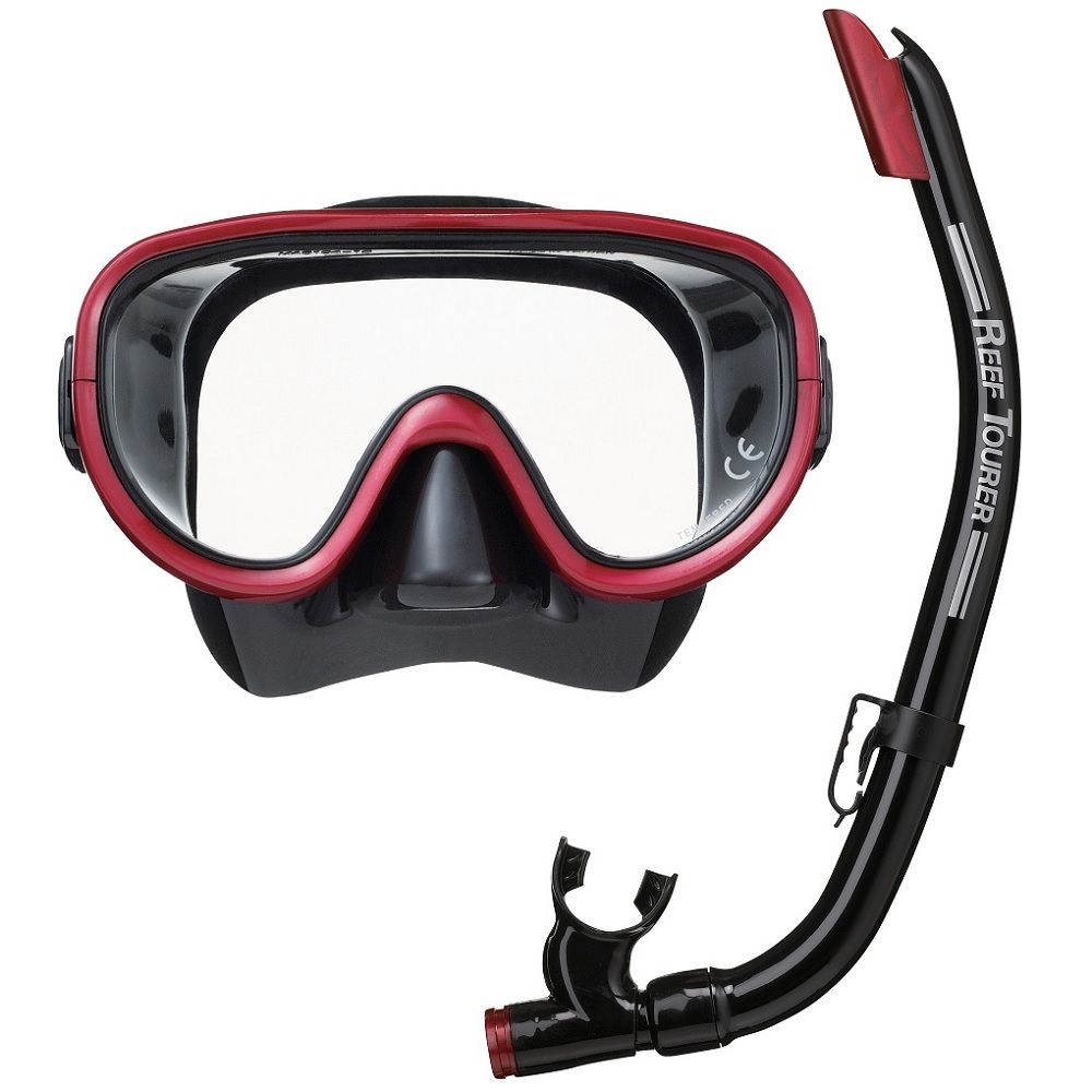 Маска и трубка ReefTourer RCR0108 набор для подводного плавания бордовый