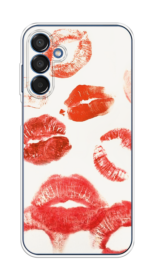 

Чехол на Samsung Galaxy M15 5G "Следы помады", Красный;бордовый;белый, 2109550-1