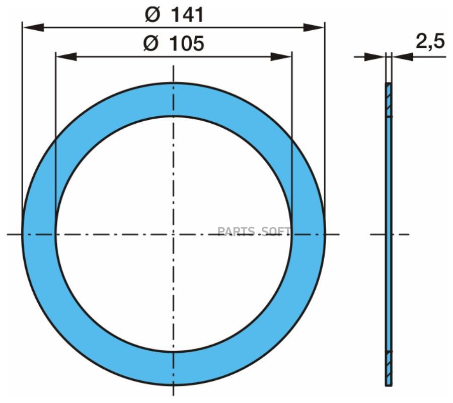 03.310.97.14.0 Кольцо Уплотнительное Ступицы Пластик 105X141x2.5 Bpw BPW 0331097140