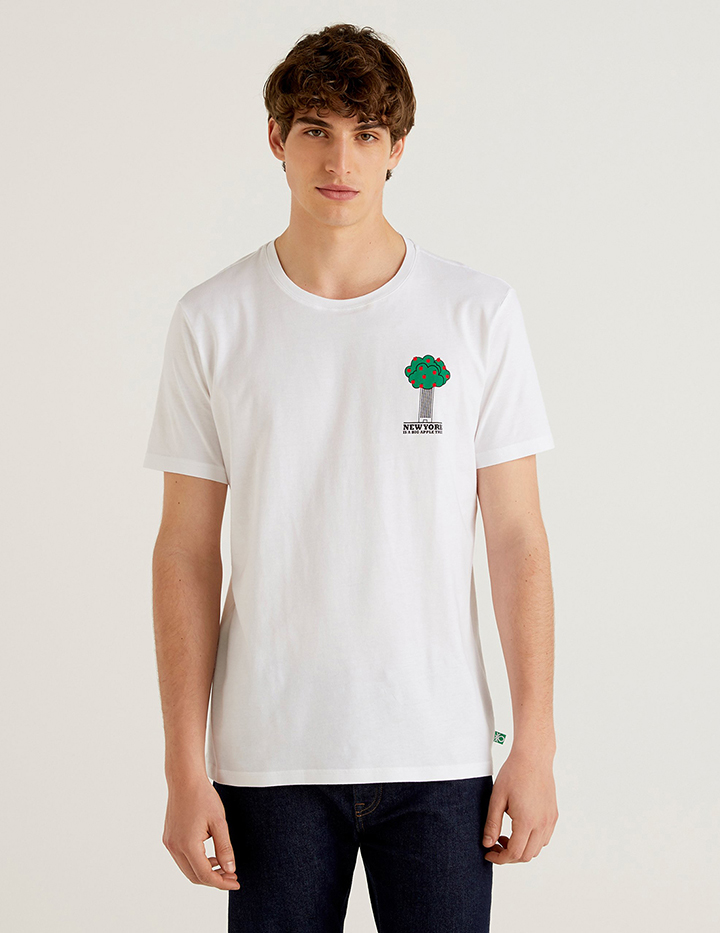 

Футболка мужская United Colors of Benetton 21A_3I1XJ1AI7 белая XL, 21A_3I1XJ1AI7