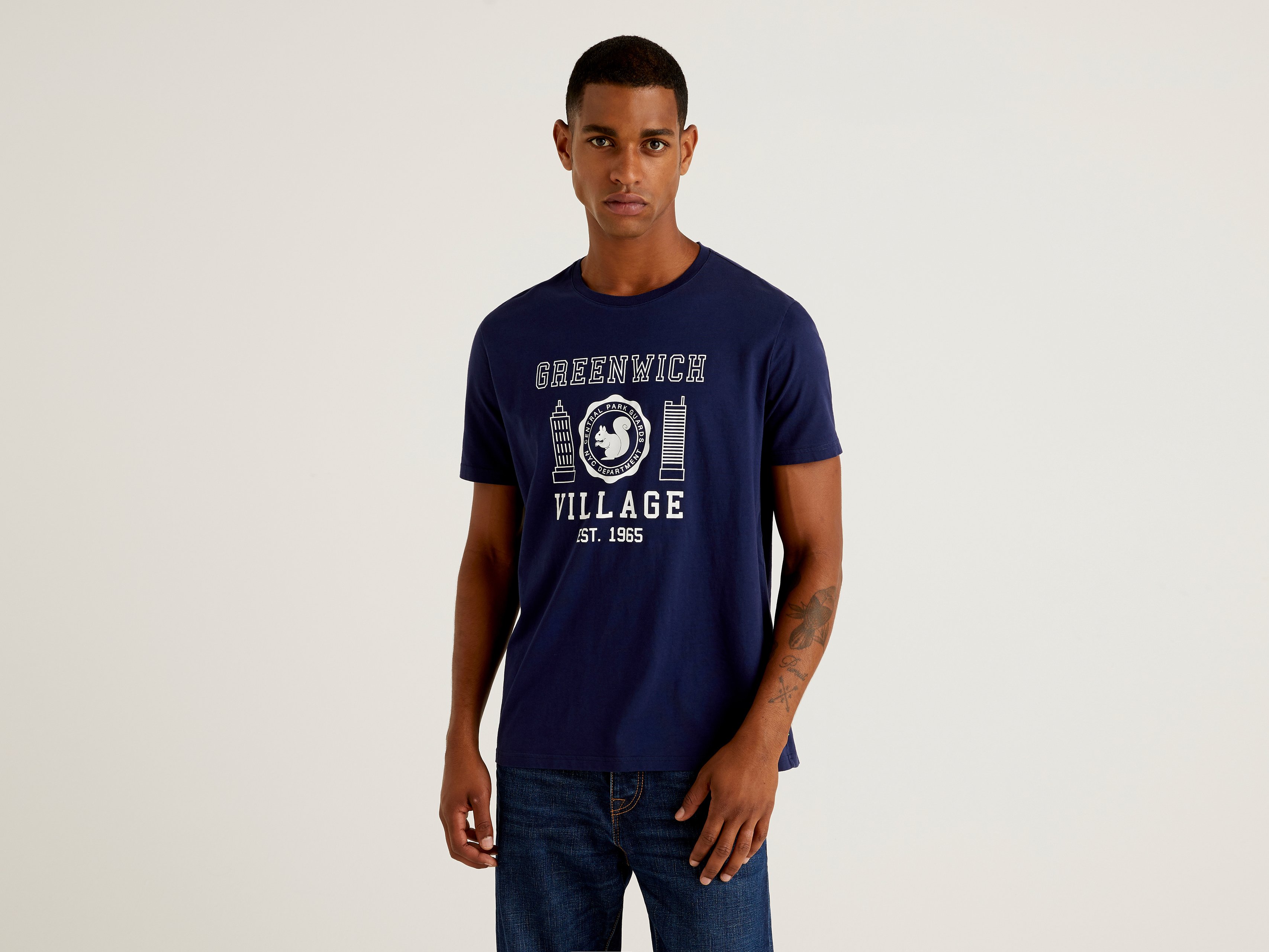 

Футболка мужская United Colors of Benetton 21A_3I1XJ1AI7 синяя L, 21A_3I1XJ1AI7