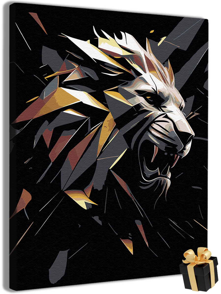 Картина по номерам Арт-студия Unicorn Лев черный N-2941 40x50 см