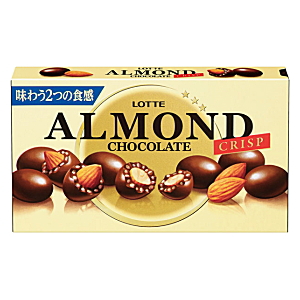 ALMOND LOTTE Mиндаль в шоколаде с криспи, 89г. Japan