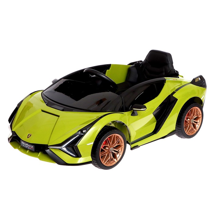 

Электромобиль Lamborghini SIAN, EVA колеса, кожаное сидение, цвет зеленый