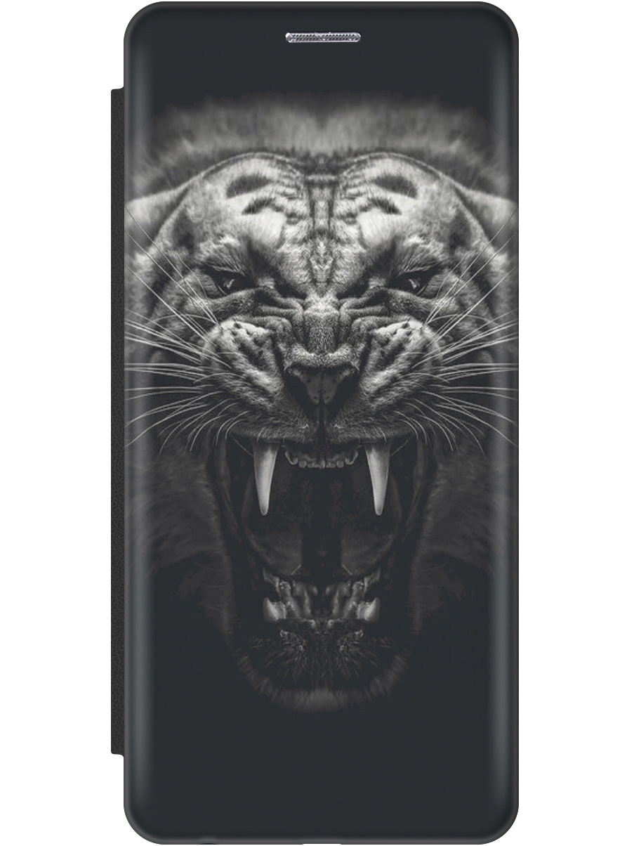 

Чехол-книжка на Tecno Camon 19 / 19 Pro с рисунком "Оскал тигра" черный, Серый;черный, 20011882