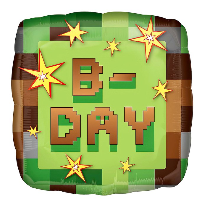 

Шар фольгированный 18" TNT Party B-DAY, квадрат, Разноцветный