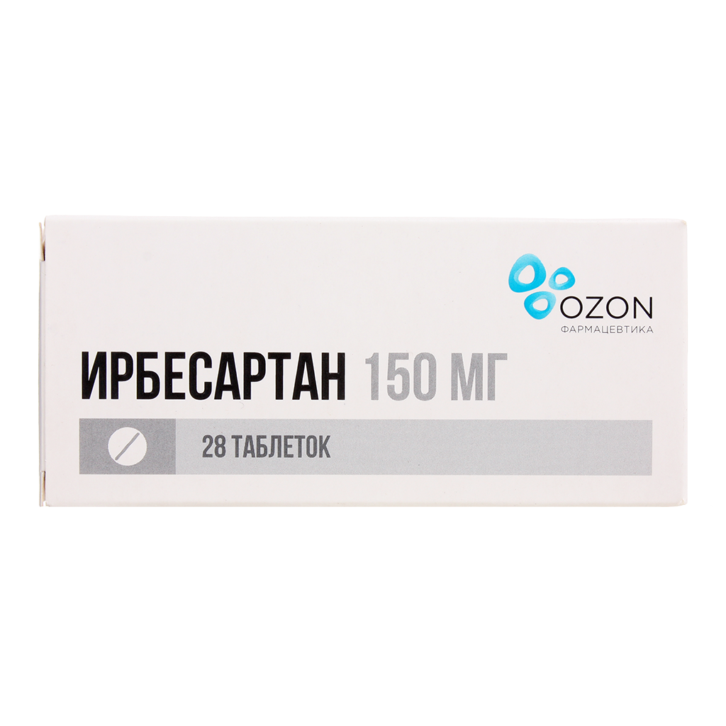 Купить Ирбесартан таблетки 150 мг 28 шт., Озон ООО, Россия