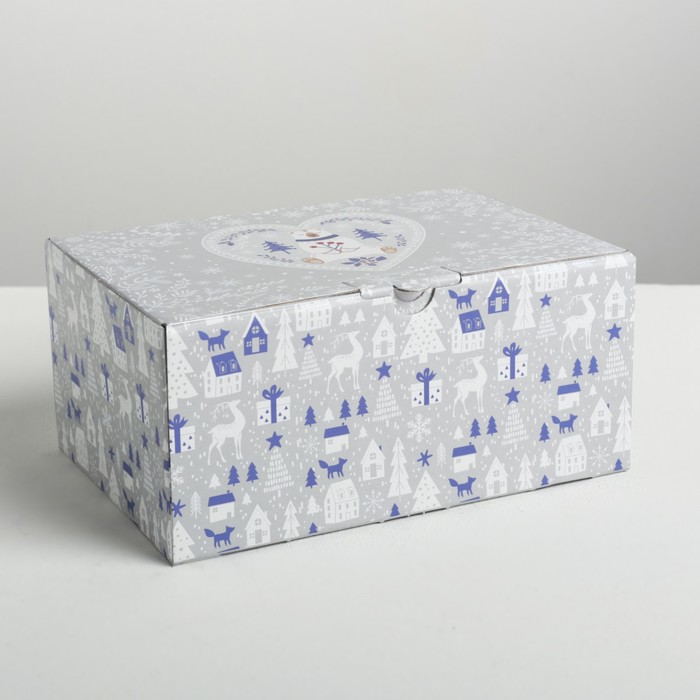 

Складная коробка «Новогодняя», 22 х 15 х 10 см, Разноцветный