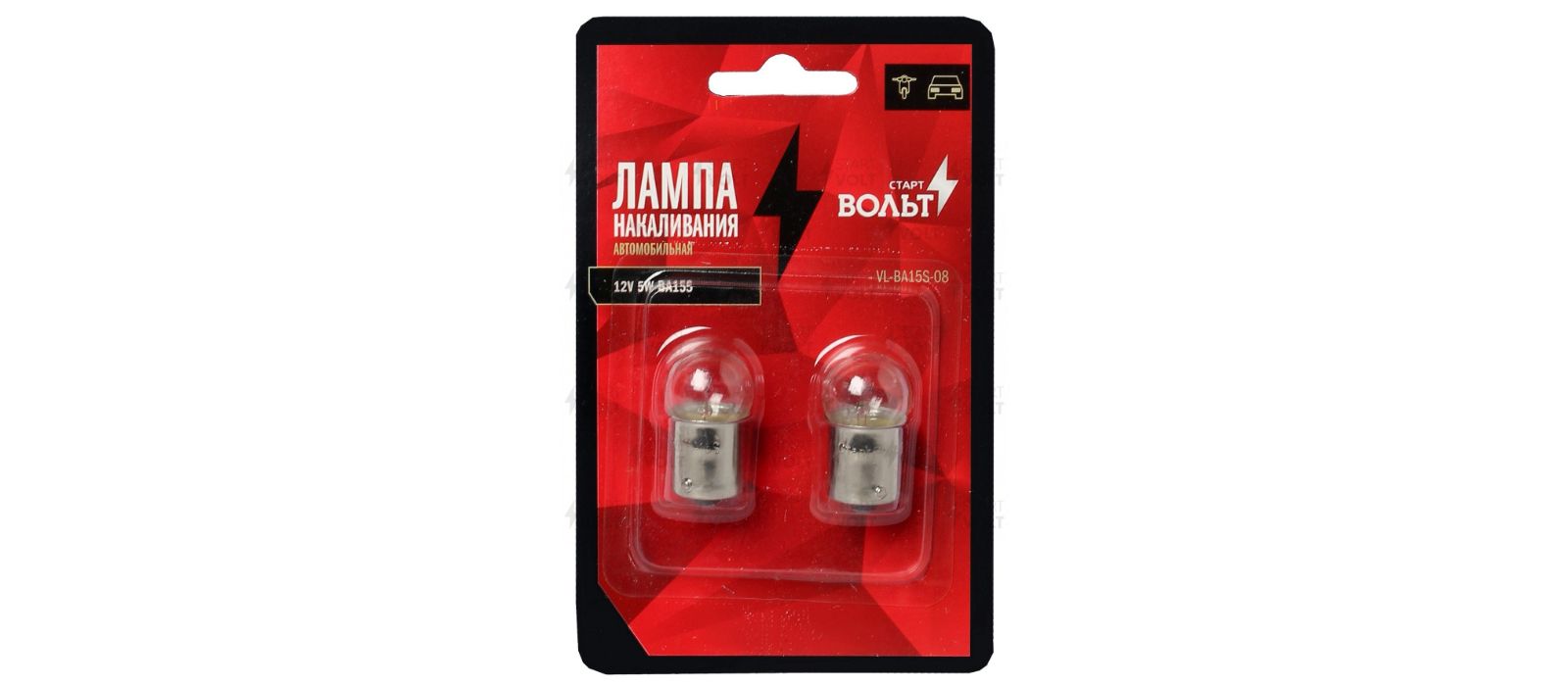 фото Лампа накаливания в блистере (2 шт) 12v 5w ba15s 1 конт.startvolt арт. vlba15s08