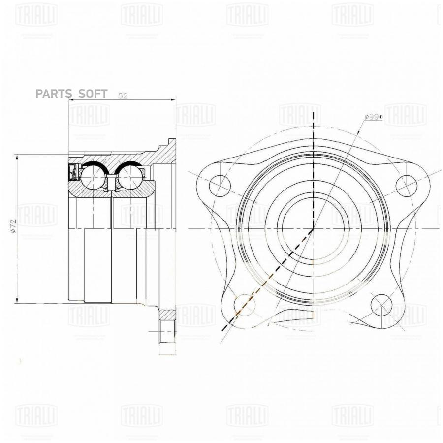

TRIALLI Ступица с подшипником TOYOTA CAMRY/CELICA/LEXUS RX300 89-03 зад., MR1995