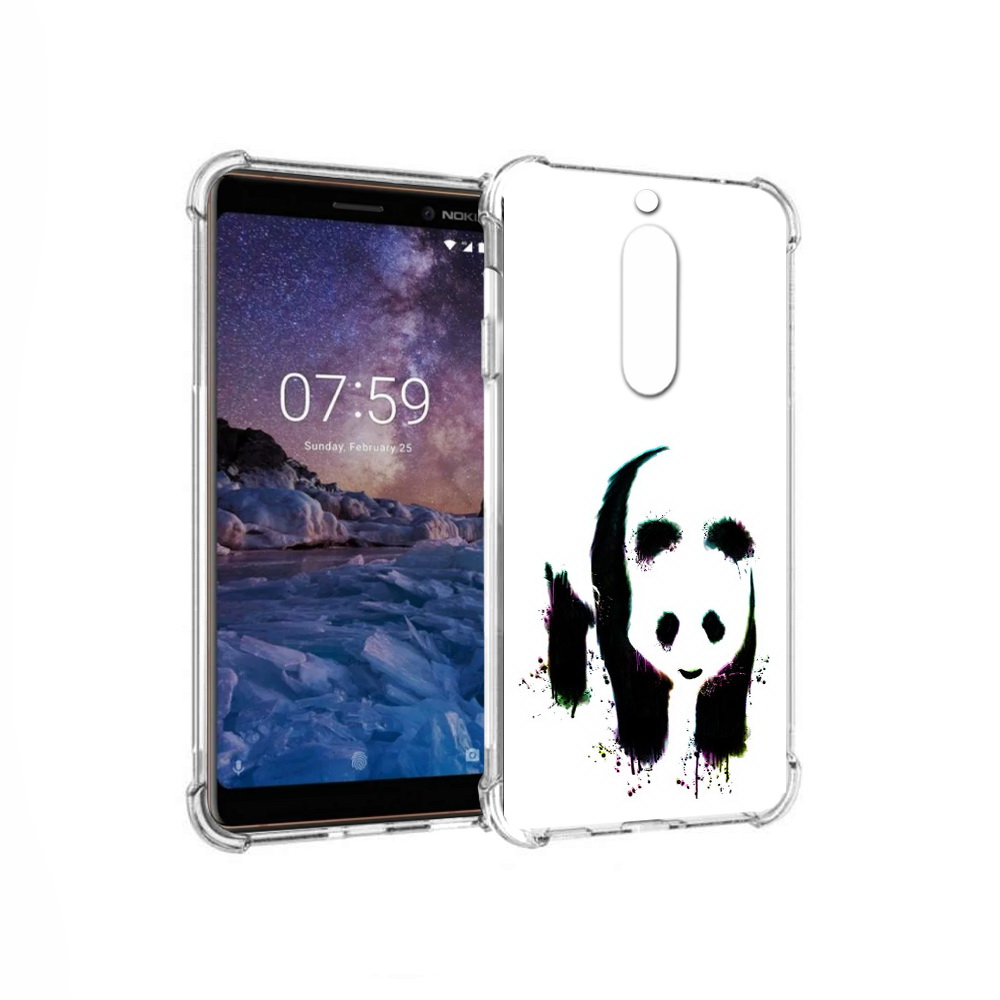 

Чехол MyPads Tocco для Nokia 7 панда в акварели (PT95887.123.532), Прозрачный, Tocco