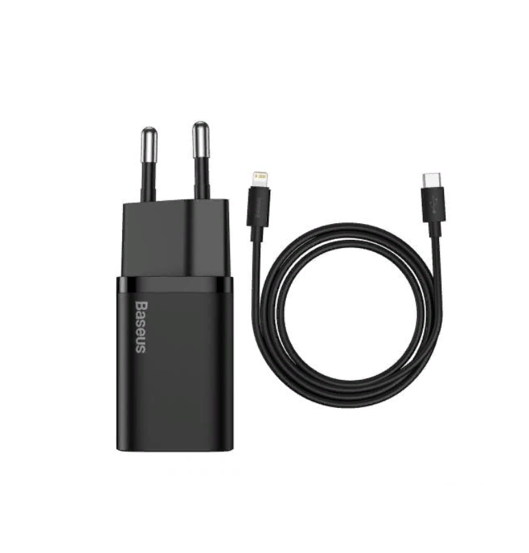 

Сетевое зарядное устройство Baseus Super Si Quick Charger 1C 20W EU Sets Black