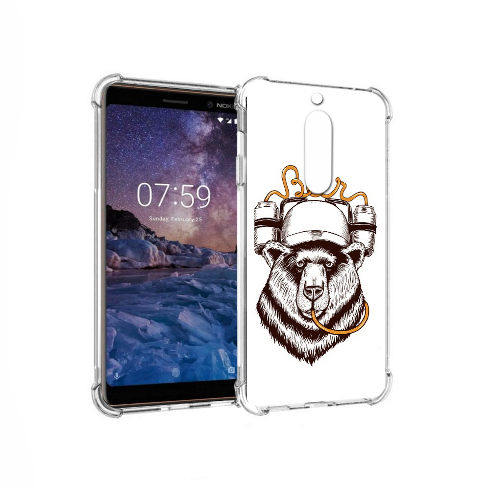 

Чехол MyPads Tocco для Nokia 7 пивной медведь (PT95887.123.538), Прозрачный, Tocco