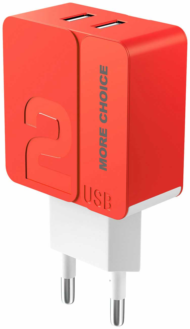 

Сетевое зарядное устройство NC46m More Choice 2USB - Micro USB 2.4A, 1м Rеd, NC46m
