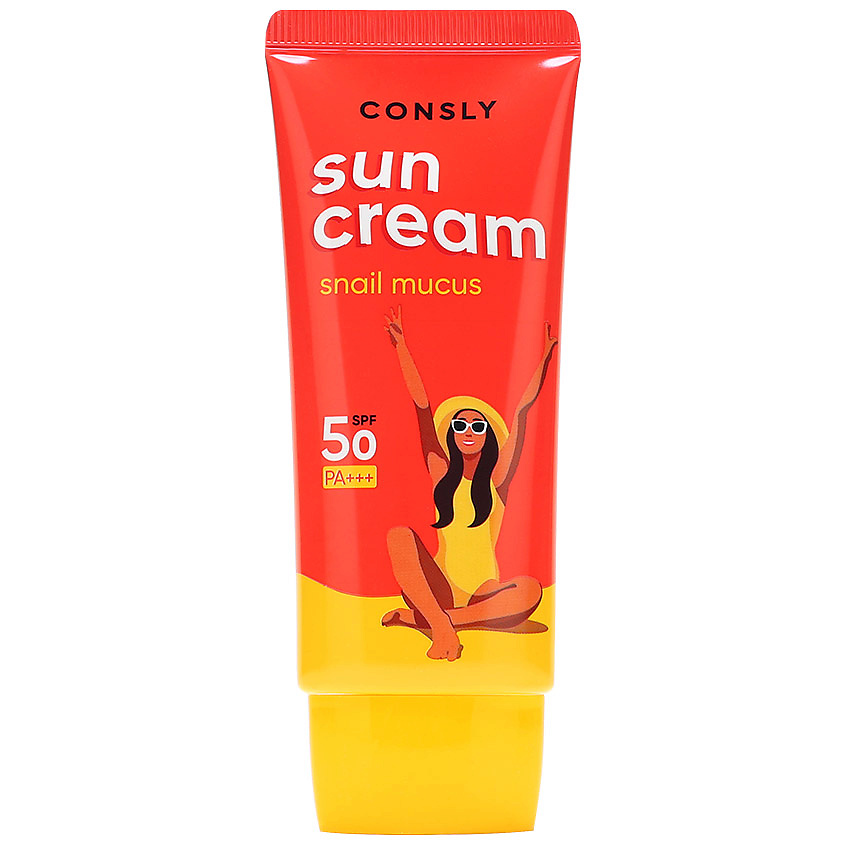 Солнцезащитный крем Consly с муцином улитки для лица и тела 50 SPF 50 мл 919₽