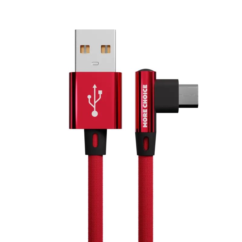 Дата-кабель More choice K27m USB 2.1A для micro USB нейлон 1м Red