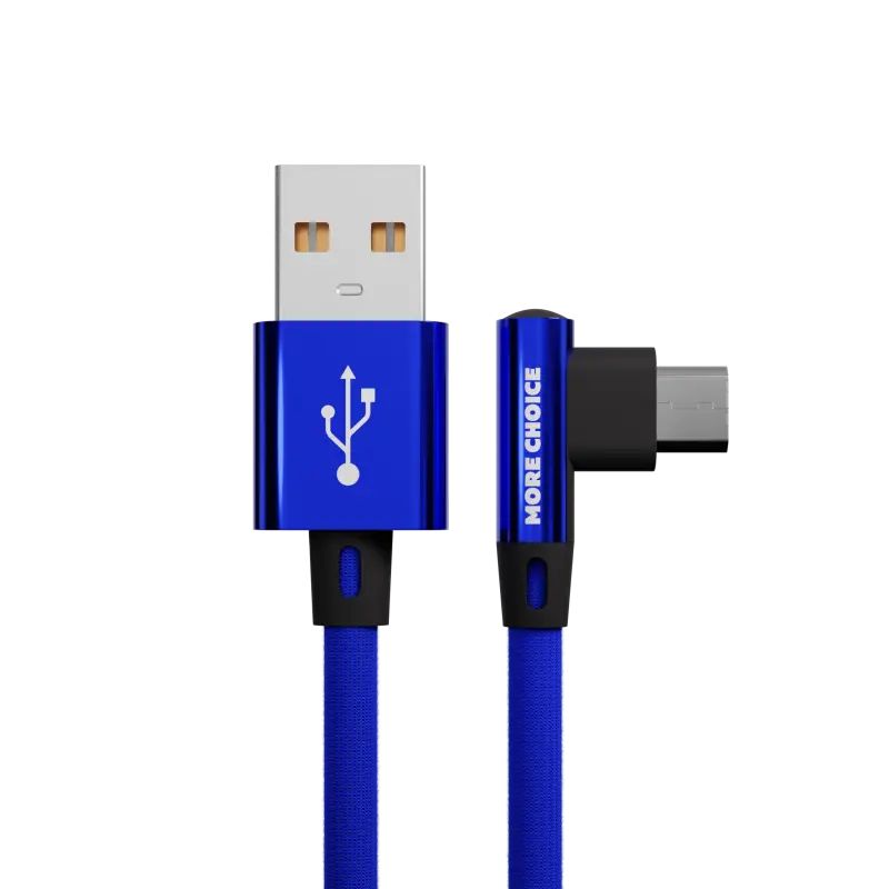 

Дата-кабель More choice K27m USB 2.1A для micro USB нейлон 1м Blue, K27m