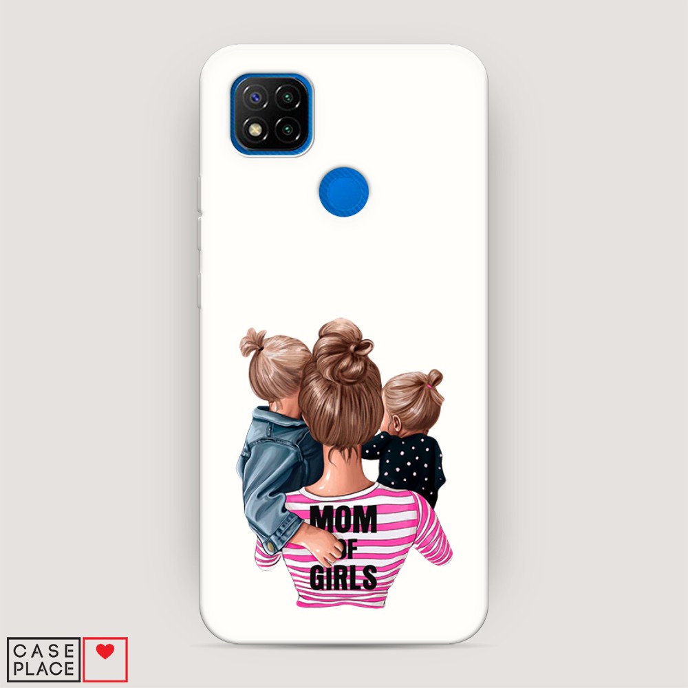 

Матовый силиконовый чехол "Mom of Girls" на Xiaomi Redmi 9C, 39057-1