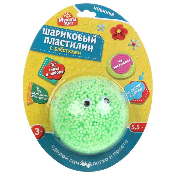 

Пластилин MultiArt Шариковый с блестками 5,5 г