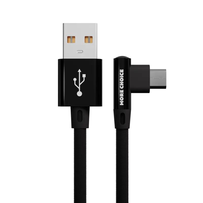 Дата-кабель More choice K27m USB 2.1A для micro USB нейлон 1м Black