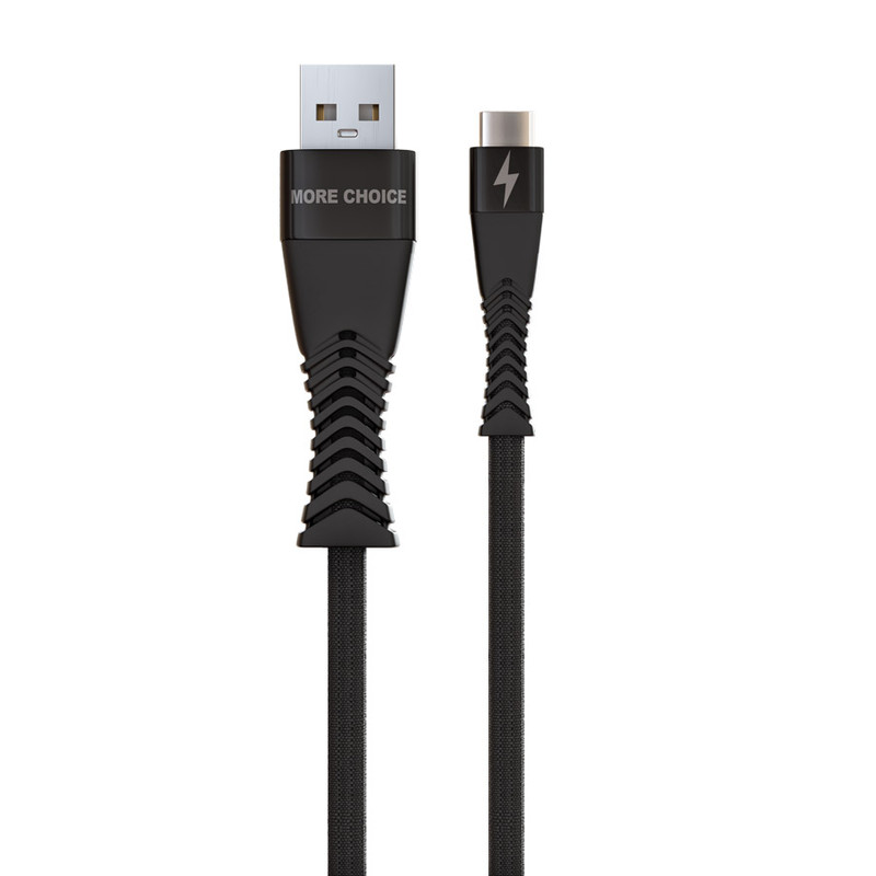 

Дата-кабель More choice K41Sa Smart USB 3.0A для Type-C нейлон 1м Black, K41Sa