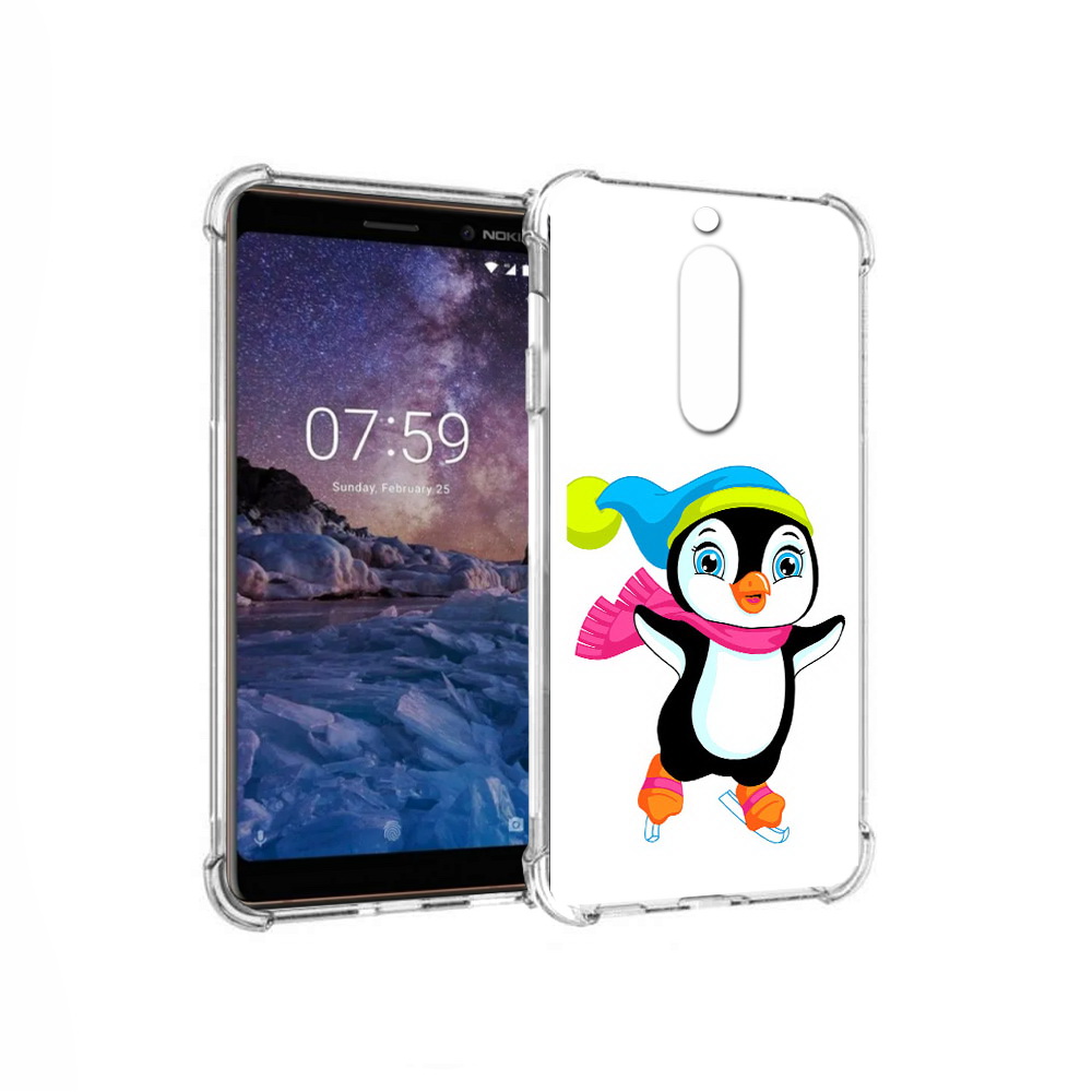 

Чехол MyPads Tocco для Nokia 7 пингвин на коньках (PT95887.123.540), Прозрачный, Tocco