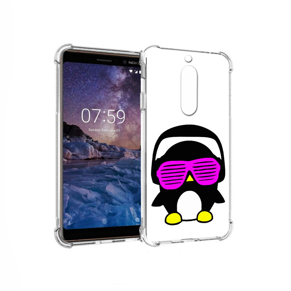 

Чехол MyPads Tocco для Nokia 7 пингвин (PT95887.123.541), Прозрачный, Tocco