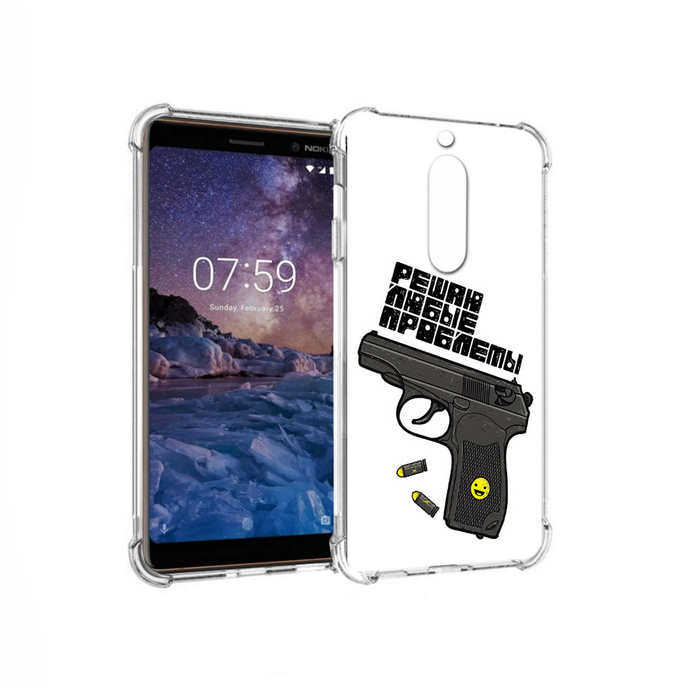 

Чехол MyPads Tocco для Nokia 7 пистолет против проблем (PT95887.123.542), Прозрачный, Tocco