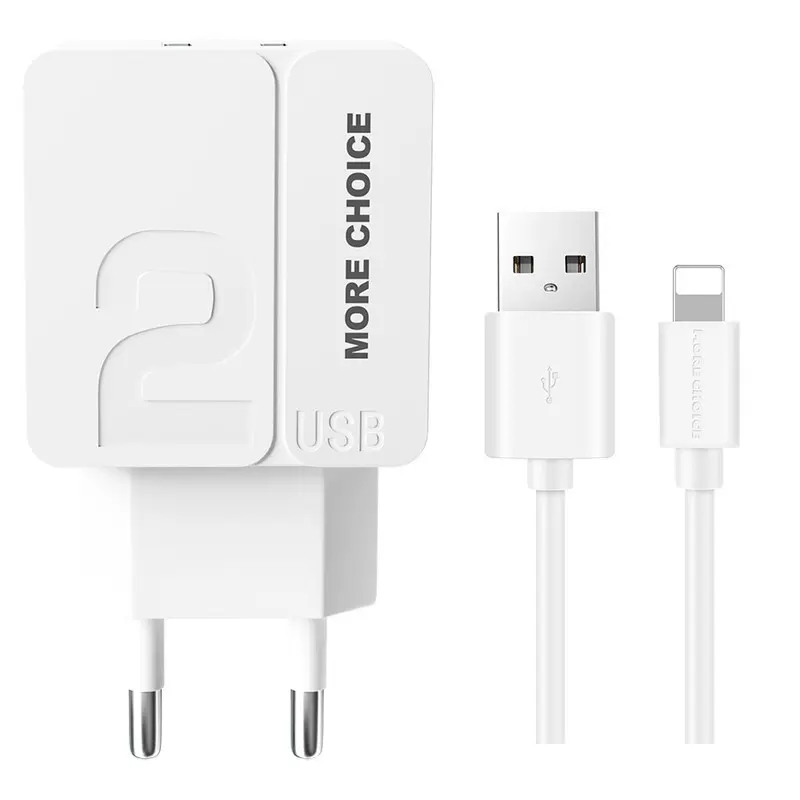 

Сетевое зарядное устройство More Choice NC46i 2USB - Lightning 8-pin 2.4A, 1м Whitе Whitе, NC46i