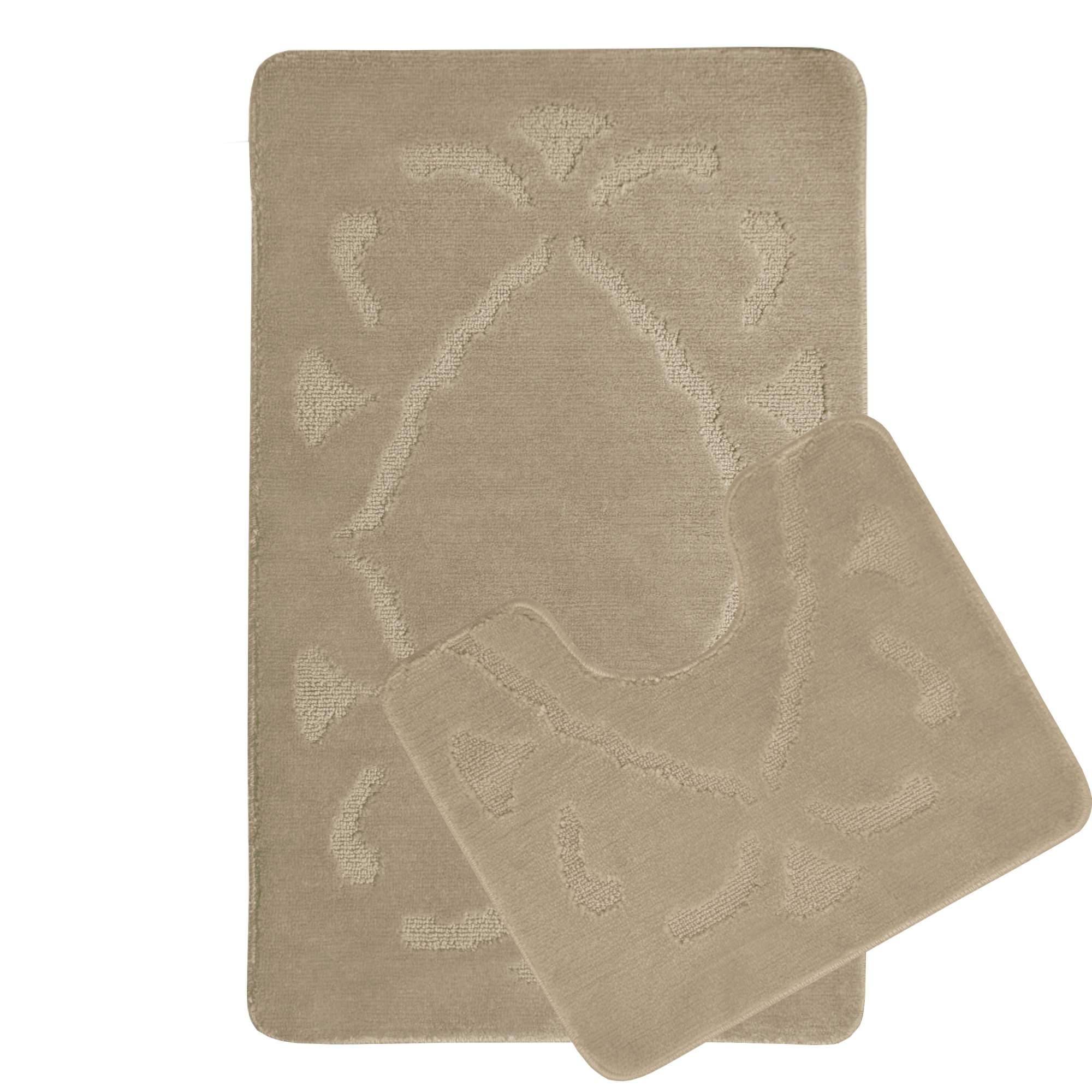 Набор ковриков для ванной и туалета 100x60 и 60x50 см. Желтый