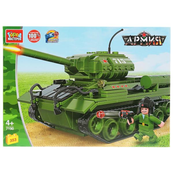 

Конструктор Город Мастеров Танк Т-34 с фигуркой 353 детали