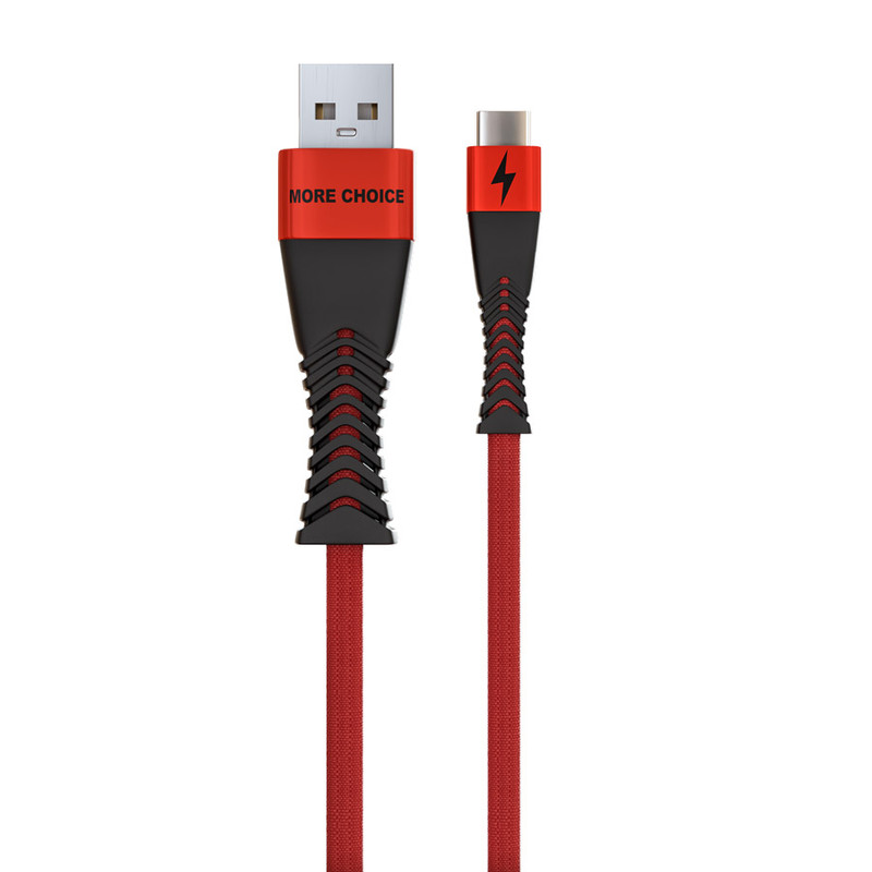 

Дата-кабель More choice K41Sa Smart USB 3.0A для Type-C нейлон 1м Red Black, K41Sa