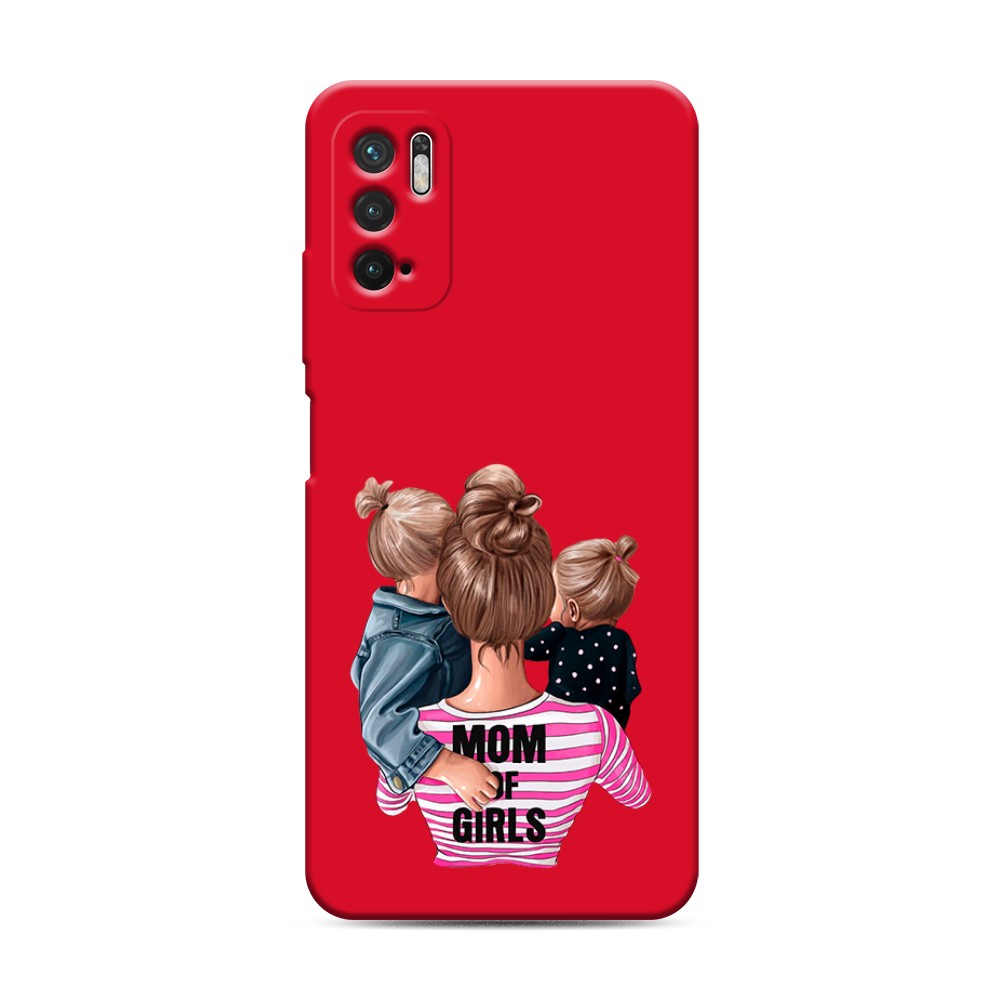 фото Матовый силиконовый чехол "mom of girls" на xiaomi redmi note 10 5g awog