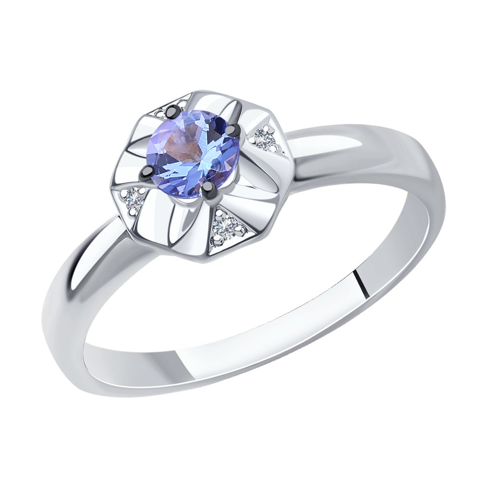 

Кольцо из белого золота с бриллиантами и танзанитом р. SOKOLOV Diamonds 6014057, 6014057