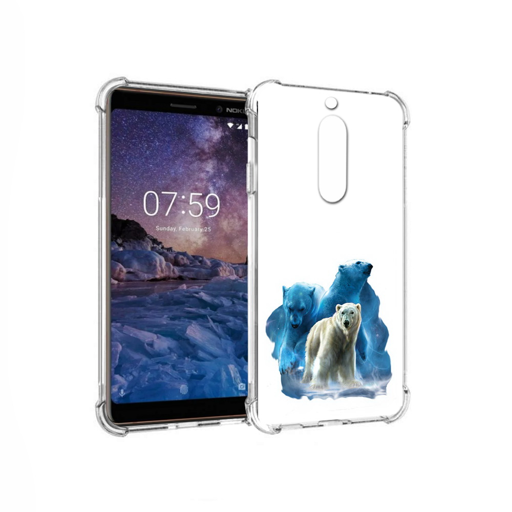 

Чехол MyPads Tocco для Nokia 7 полярный медведь (PT95887.123.549), Прозрачный, Tocco