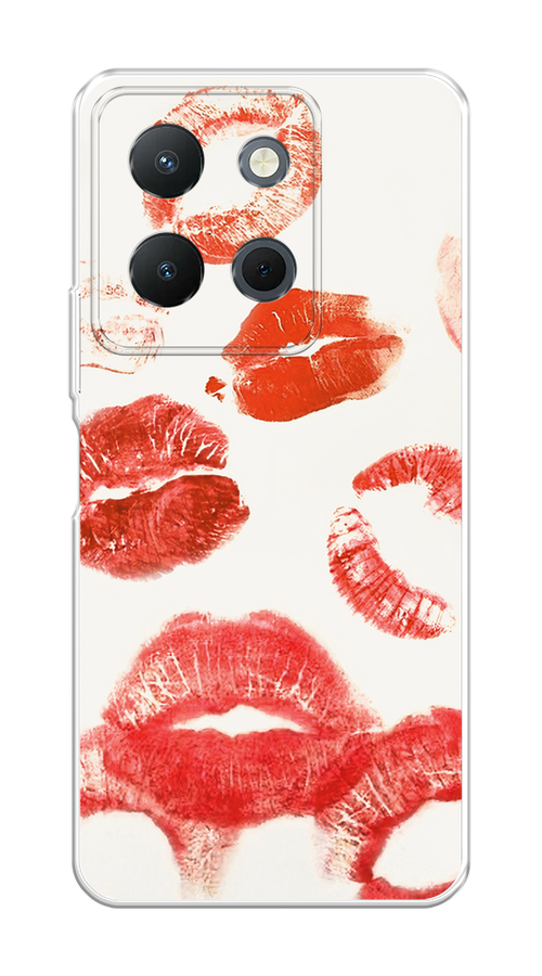 

Чехол на Vivo Y36 4G "Следы помады", Красный;бордовый;белый, 269250-1