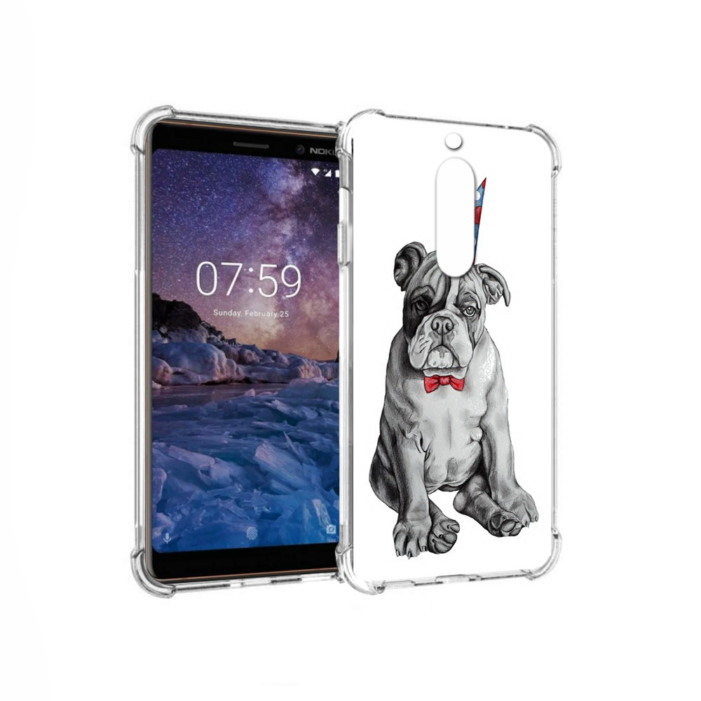 

Чехол MyPads Tocco для Nokia 7 праздничный щенок (PT95887.123.554), Прозрачный, Tocco