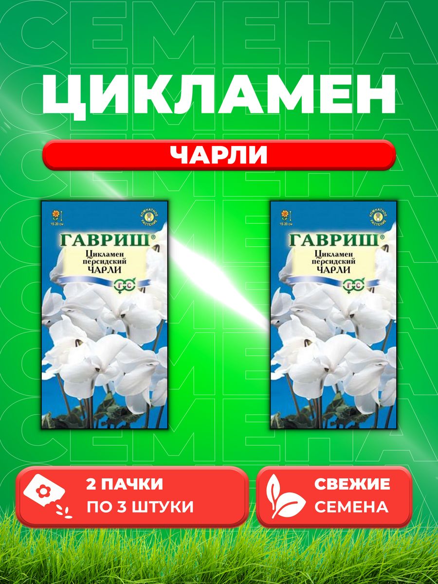 

Семена Цикламен Чарли персидский* 3 шт. 2уп