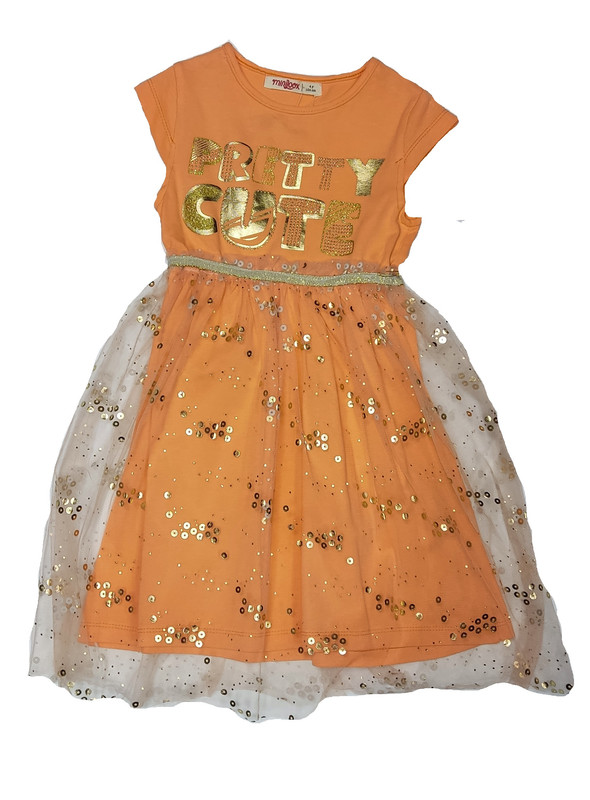 Платье детское MiniLoox 20541, оранжевый, 122