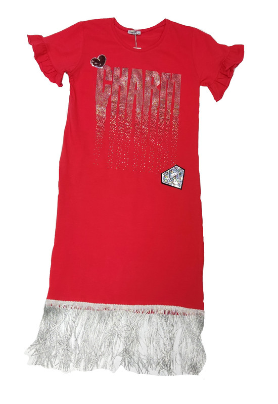 Платье детское CSW 20515, красный, 140