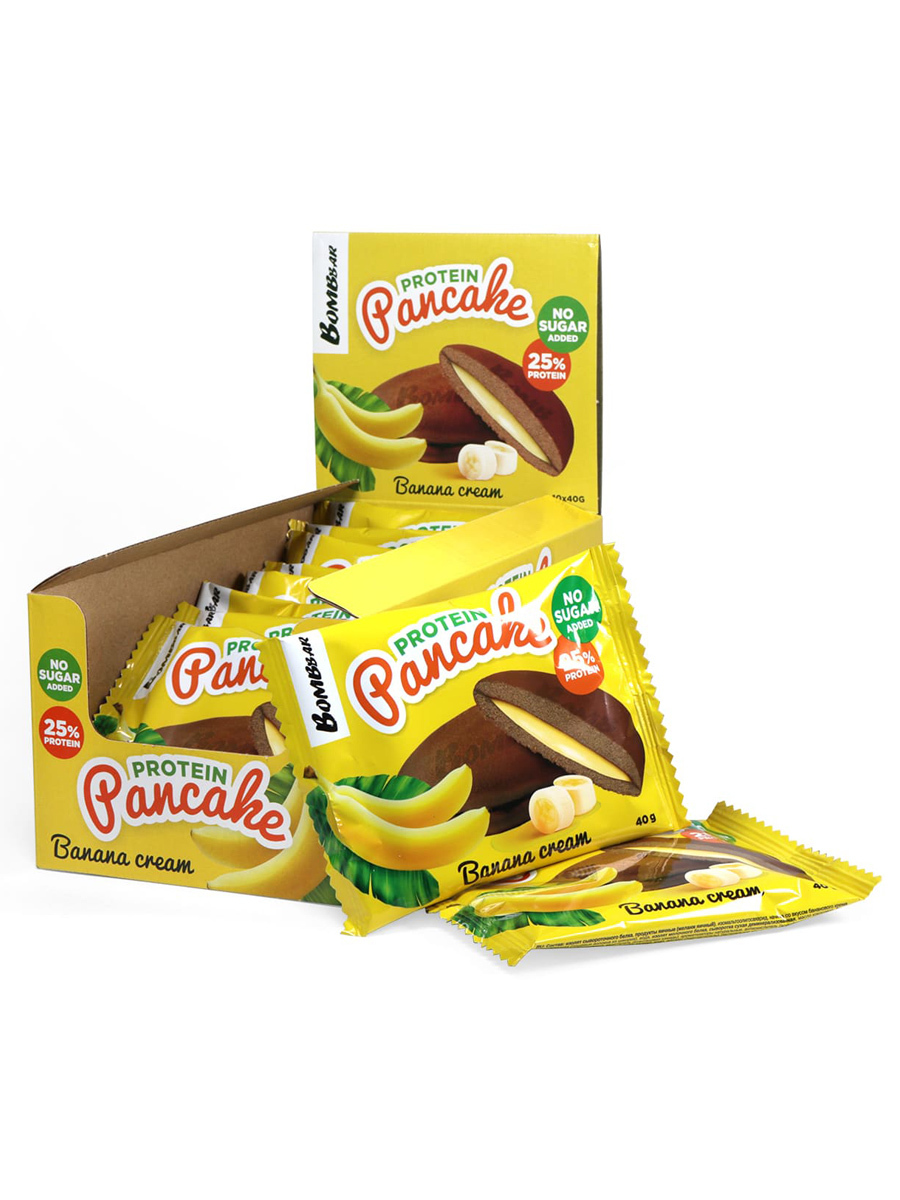 

Готовые протеиновые панкейки Bombbar protein pancake, 10шт по 40г (банановый крем), Protein Pancake 10