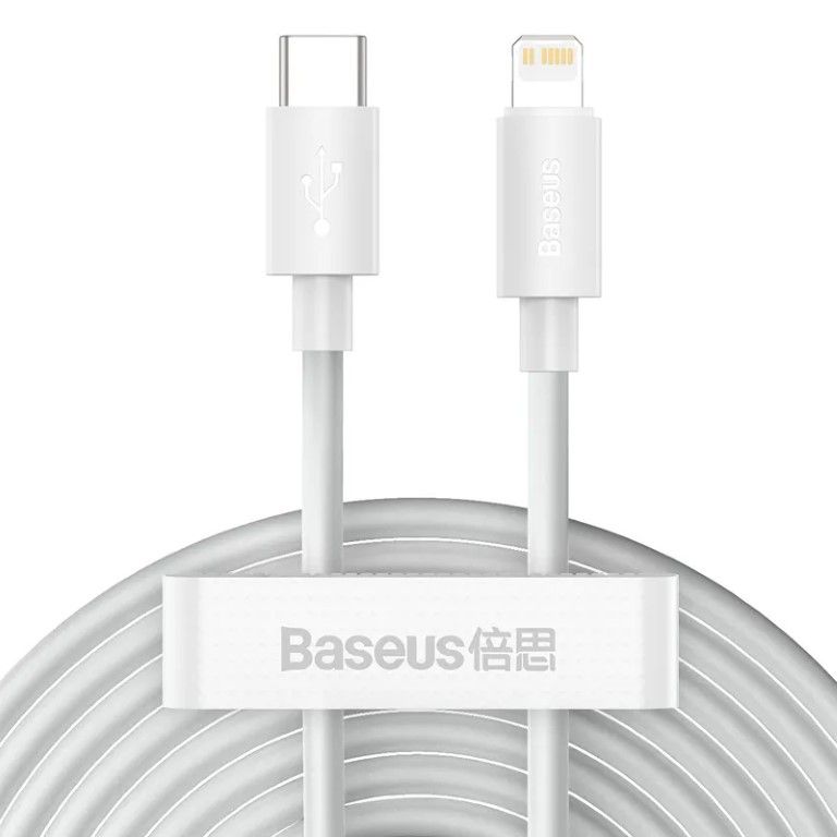 

Кабель Baseus Wisdom USB Type-C - Lightning 20W, 1.5 м, белый (TZCATLZJ-02)