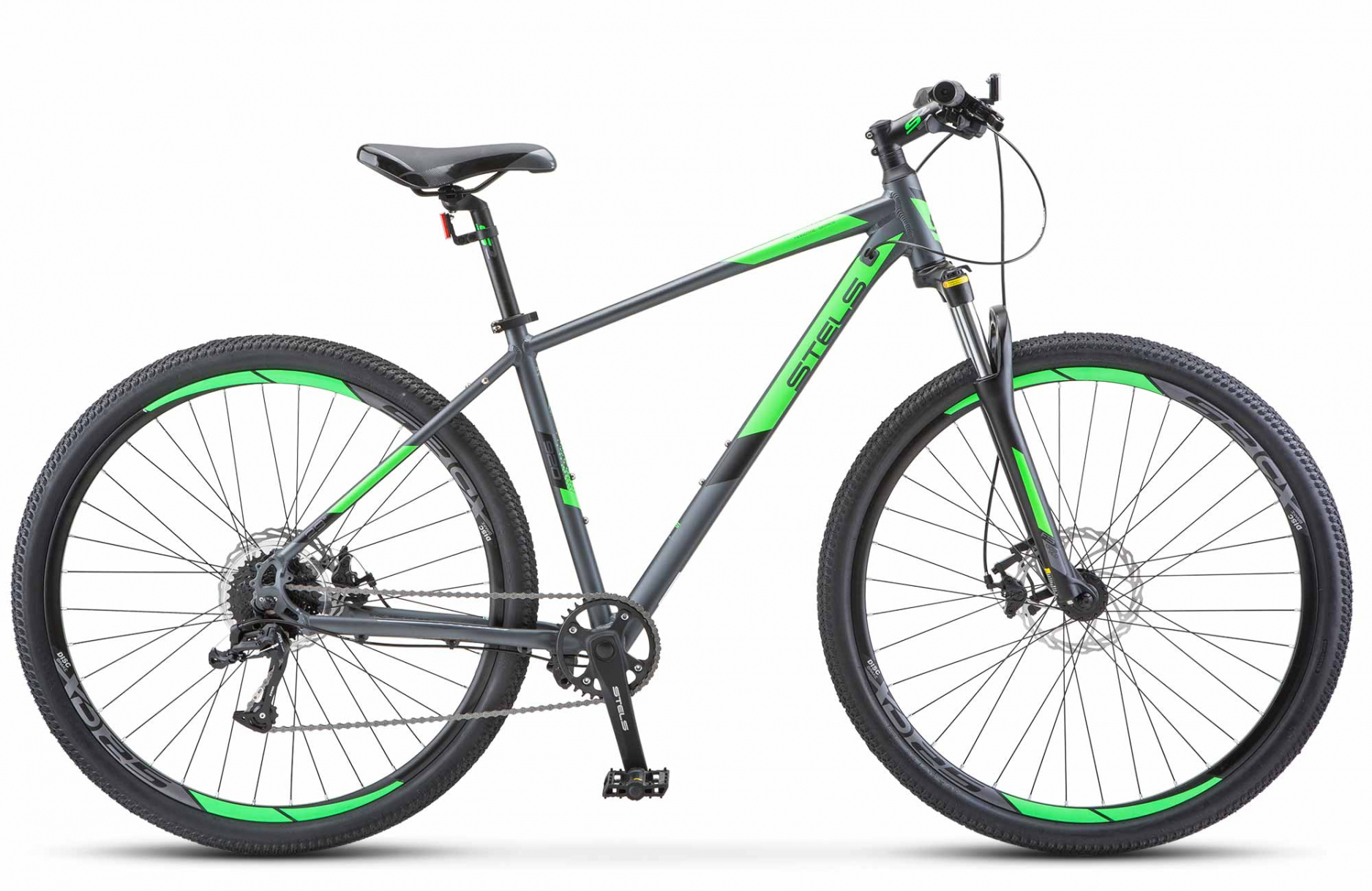 Велосипед STELS NAVIGATOR-920 MD 29 2024 165 антрацитовыйзеленый 3254400₽