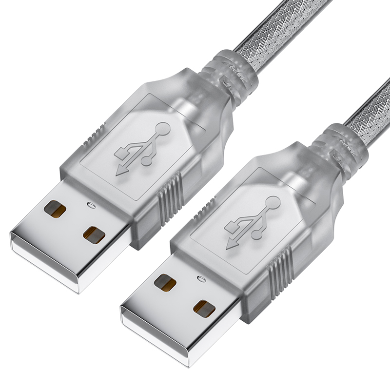 Кабель Greenconnect USB A - USB A вилка-вилка 0.5м (GCR-UM3M-BB2S-0.5m) прозрачный