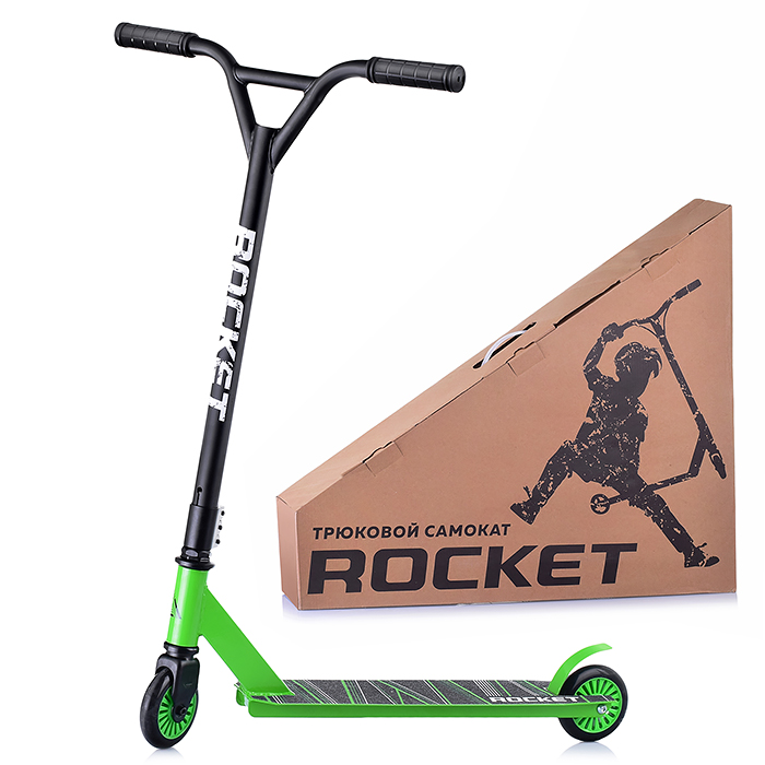 

Самокат трюковый ROCKET колеса PU/пластик 100 мм ABEC 7, Самокаты
