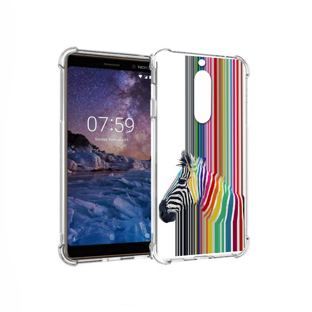 

Чехол MyPads Tocco для Nokia 7 радужная зебра (PT95887.123.565), Прозрачный, Tocco