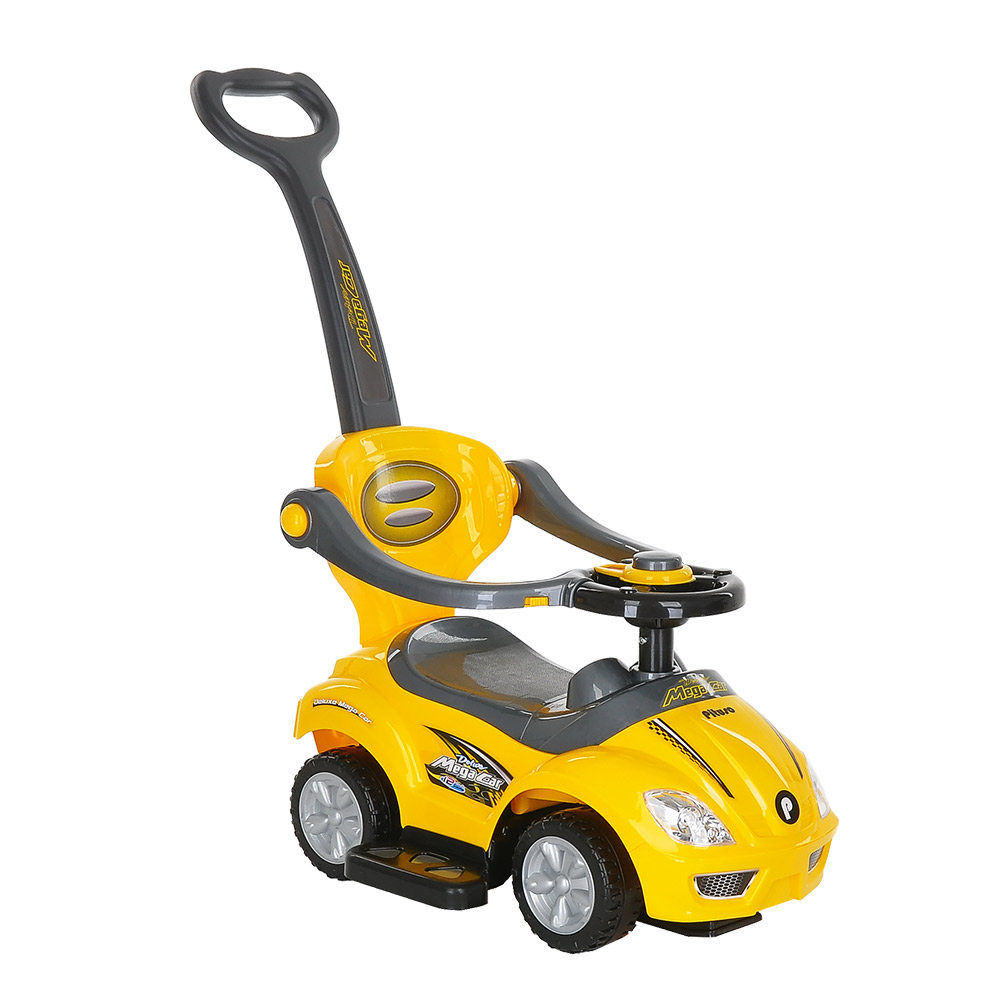 фото Pituso каталка mega car с бамп. с ручкой (сигнал) 3-6 лет yellow/желтый